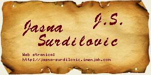Jasna Šurdilović vizit kartica